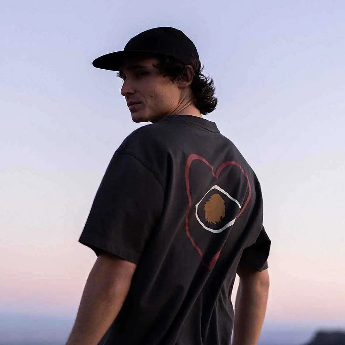 T-Shirt Oversize Organic Cotton | Charcoal Heart'S Eye